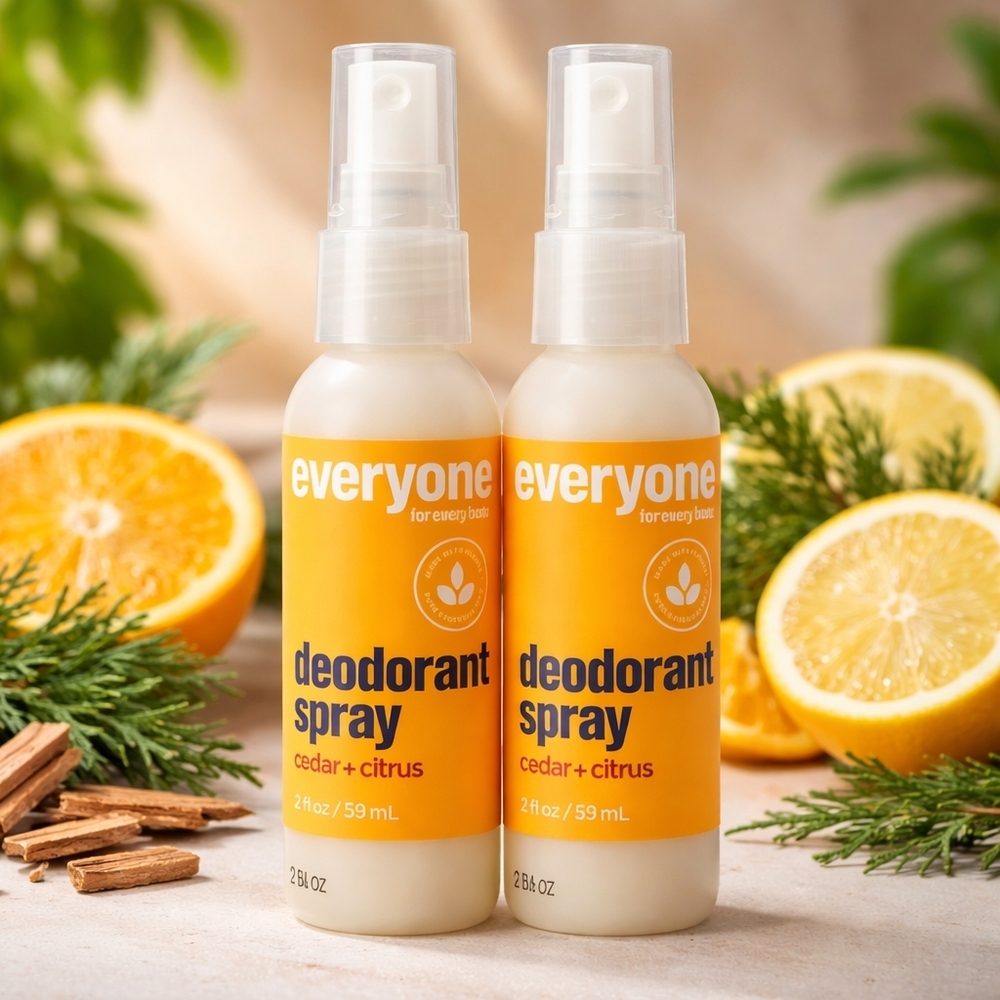Everyone Deodorant Spray Cedar Citrus 2oz Aluminum Free Natural 2 Pack